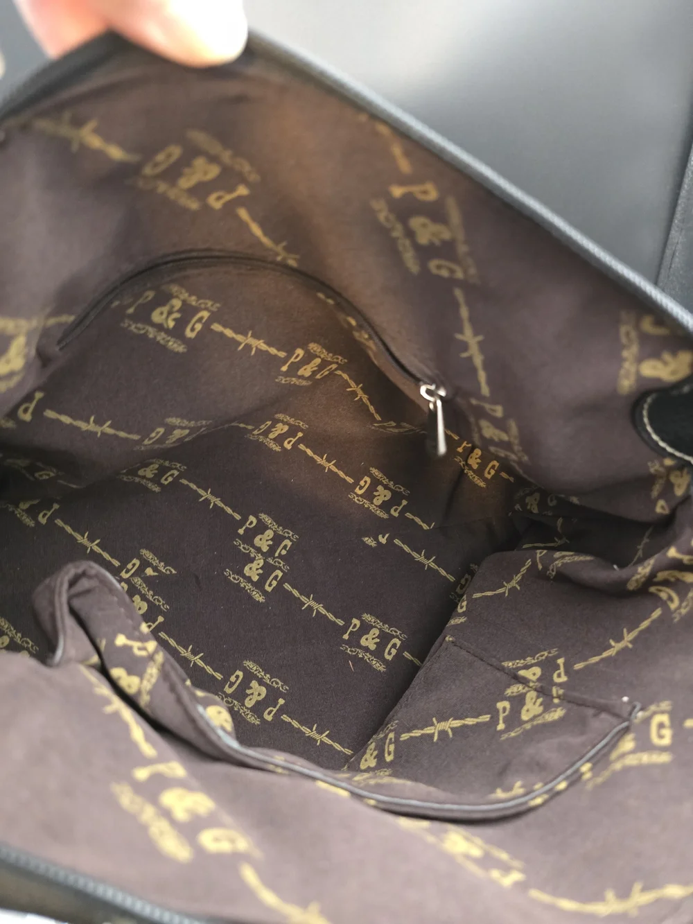 Embellished Two-Tone Black and Brown Satchel Handbag